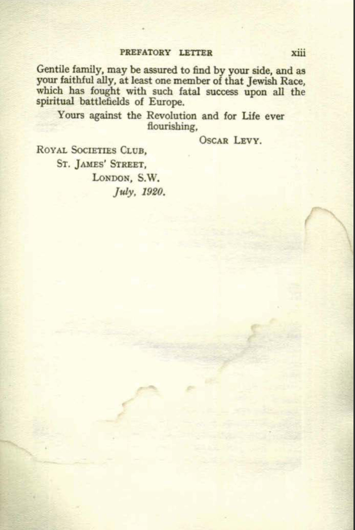 Oscar Levy - Preface to The World Significance of the Russian Revolution - 1920 - 13